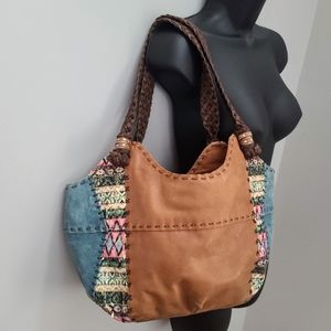 The Sak Camel Leather Hobo Bag w/ braided straps